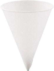 Solo - Cone Water Cups, Paper, 4.25 oz, Rolled Rim, 5000/Carton - White - Makers Industrial Supply