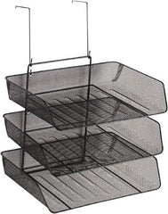 FELLOWES - 11-1/8" Wide x 14" Deep x 14-3/4" High, 3 Compartments, Wire Mesh 3 Tier Organizer - Black, 9" Compartment Width x 6" Compartment Depth x 12" Compartment Height - Makers Industrial Supply