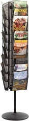 Safco - 15" Wide x 16-1/2" Deep x 66" High, 30 Compartments, Steel Rotary Literature Rack - Black, 9-1/2" Compartment Width x 5" Compartment Depth x 10" Compartment Height - Makers Industrial Supply