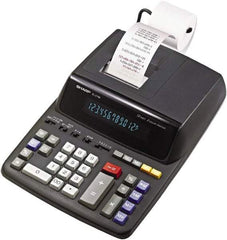 Sharp - Fluorescent Printing Calculator - 8-5/8 x 12-7/8 Display Size, Black, AC Powered, 4" Long x 9.6" Wide - Makers Industrial Supply