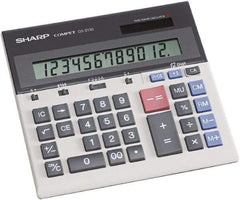 Sharp - LCD Portable Calculator - 7-1/4 x 6-7/8 Display Size, Light Gray, Battery & Solar Powered, 1.2" Long x 8.7" Wide - Makers Industrial Supply