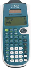 Texas Instruments - LCD Scientific Calculator - 3-1/4 x 7-1/4 Display Size, Blue & White, Battery & Solar Powered, 9-3/4" Long x 6-11/16" Wide - Makers Industrial Supply