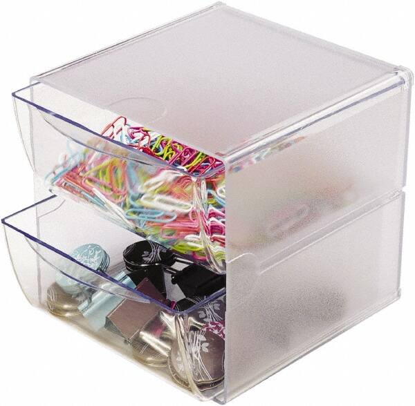 Deflect-o - Clear Desk Top Organizer - Plastic - Makers Industrial Supply