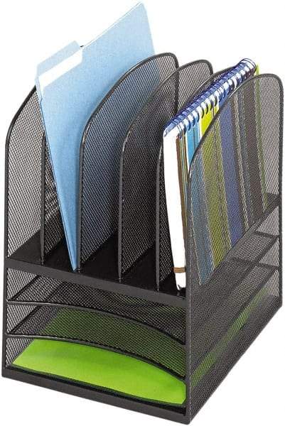 Safco - Black Desk Top Organizer - Steel, Mesh - Makers Industrial Supply