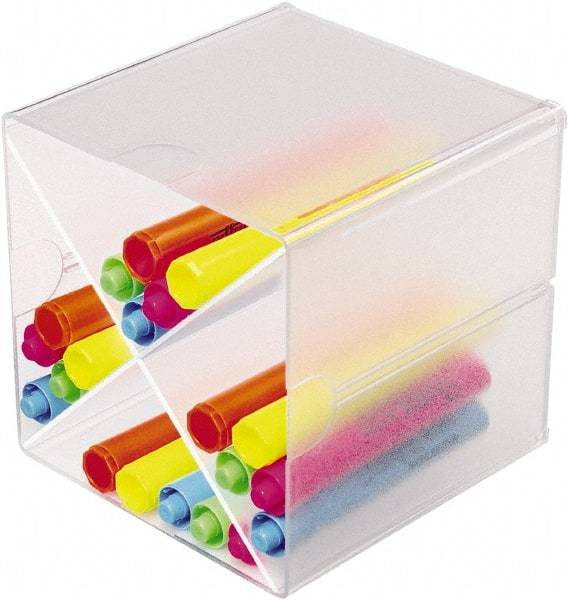 Deflect-o - Clear Desk Top Organizer - Plastic - Makers Industrial Supply