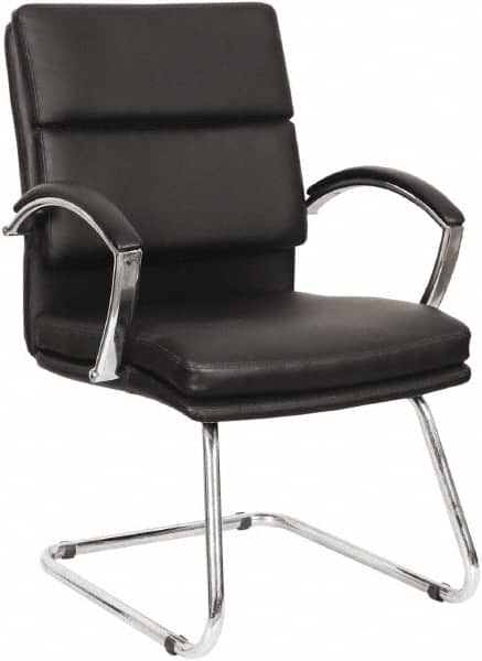 ALERA - Black Leather Guest Chair - 23-1/2" Wide x 37" High - Makers Industrial Supply