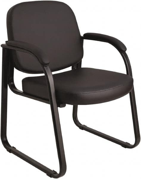 ALERA - Black Faux Leather Guest Chair - 24-5/8" Wide x 34" High - Makers Industrial Supply