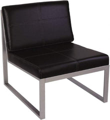 ALERA - Black & Silver Leather Guest Chair - 26-3/8" Wide x 30" High - Makers Industrial Supply