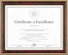 Dax - Mahogany & Gold Document Holders-Certificate/Document - 11" High x 8-1/2" Wide - Makers Industrial Supply