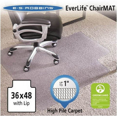 ES Robbins - 48" Long x 36" Wide, Chair Mat - Rectangular, Crystal Edge Style - Makers Industrial Supply