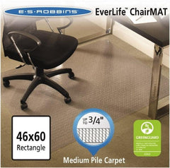 ES Robbins - 60" Long x 46" Wide, Chair Mat - Rectangular, Crystal Edge Style - Makers Industrial Supply