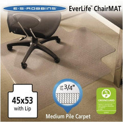 ES Robbins - 53" Long x 45" Wide, Chair Mat - Rectangular, Crystal Edge Style - Makers Industrial Supply