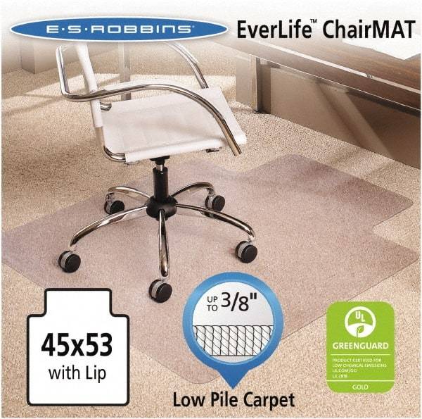 ES Robbins - 53" Long x 45" Wide, Chair Mat - Rectangular, Crystal Edge Style - Makers Industrial Supply