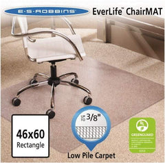 ES Robbins - 60" Long x 46" Wide, Chair Mat - Rectangular, Crystal Edge Style - Makers Industrial Supply