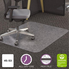 Deflect-o - 53" Long x 45" Wide, Chair Mat - Rectangular, Straight Edge Style - Makers Industrial Supply