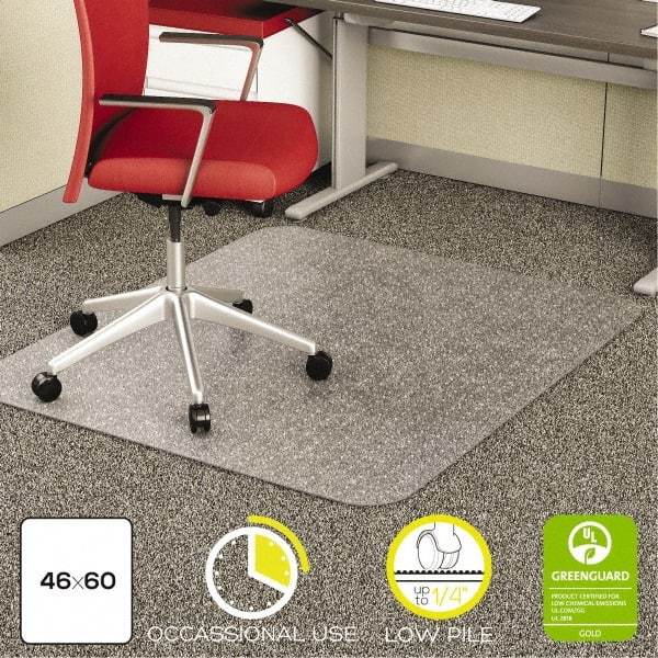 Deflect-o - 60" Long x 46" Wide, Chair Mat - Rectangular, Straight Edge Style - Makers Industrial Supply