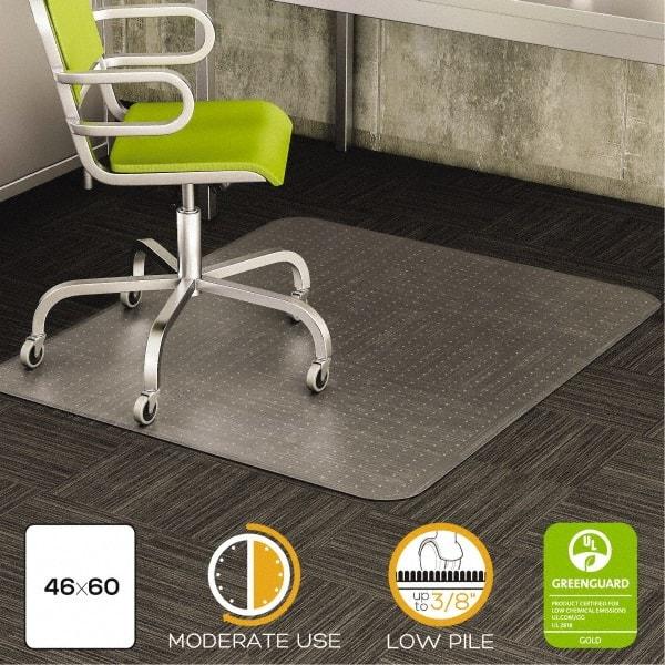 Deflect-o - 60" Long x 46" Wide, Chair Mat - Rectangular, Beveled Edge Style - Makers Industrial Supply