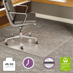 Deflect-o - 53" Long x 45" Wide, Chair Mat - Rectangular, Beveled Edge Style - Makers Industrial Supply