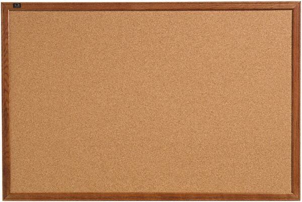 Quartet - 36" Wide x 24" High Open Cork Bulletin Board - Natural (Color) - Makers Industrial Supply