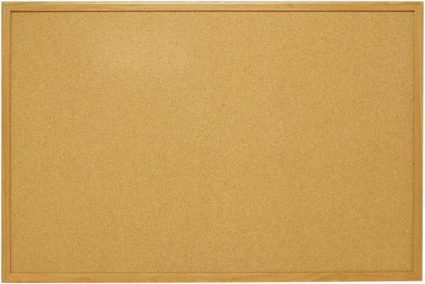 Mead - 48" Wide x 36" High Open Cork Bulletin Board - Natural (Color) - Makers Industrial Supply