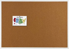 Quartet - 48" Wide x 36" High Open Cork Bulletin Board - Natural (Color) - Makers Industrial Supply