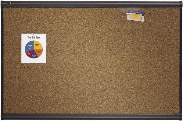 Quartet - 48" Wide x 36" High Open Cork Bulletin Board - Brown - Makers Industrial Supply