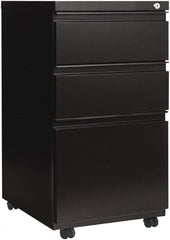 ALERA - 14-7/8" Wide x 28-1/4" High x 23-1/8" Deep, 3 Drawer Pedestal - Steel, Black - Makers Industrial Supply