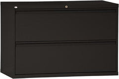 ALERA - 42" Wide x 28-3/8" High x 19-1/4" Deep, 2 Drawer Lateral File - Steel, Black - Makers Industrial Supply