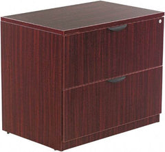 ALERA - 34" Wide x 29-1/2" High x 22-3/4" Deep, 2 Drawer Lateral File - Woodgrain Laminate, Mahogany - Makers Industrial Supply