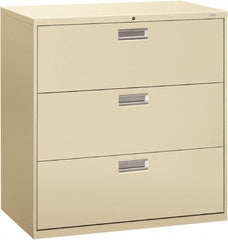 Hon - 42" Wide x 40-7/8" High x 19-1/4" Deep, 3 Drawer Lateral File - Steel, Putty - Makers Industrial Supply