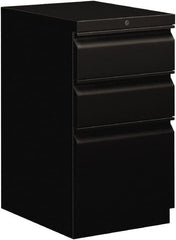 Hon - 15" Wide x 28" High x 19-7/8" Deep, 3 Drawer Pedestal - Steel, Black - Makers Industrial Supply