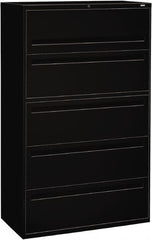 Hon - 42" Wide x 67" High x 19-1/4" Deep, 5 Drawer Roll-Out, Roll-Out Posting - Steel, Black - Makers Industrial Supply