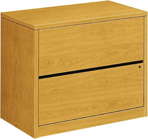 Hon - 36" Wide x 29-1/2" High x 20" Deep, 2 Drawer Lateral File - Woodgrain Laminate, Harvest - Makers Industrial Supply