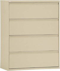 ALERA - 42" Wide x 53-1/4" High x 19-1/4" Deep, 4 Drawer Lateral File - Steel, Putty - Makers Industrial Supply