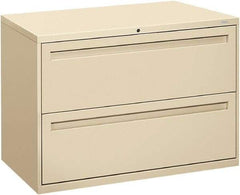 Hon - 42" Wide x 28-3/8" High x 19-1/4" Deep, 2 Drawer Lateral File - Steel, Putty - Makers Industrial Supply