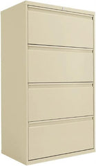 ALERA - 30" Wide x 53-1/4" High x 19-1/4" Deep, 4 Drawer Lateral File - Steel, Putty - Makers Industrial Supply