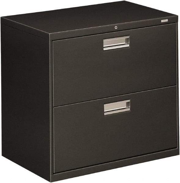 Hon - 30" Wide x 28-3/8" High x 19-1/4" Deep, 2 Drawer Roll-Out - Steel, Charcoal - Makers Industrial Supply