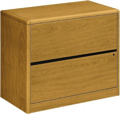 Hon - 36" Wide x 29-1/2" High x 20" Deep, 2 Drawer Lateral File - Laminate, Harvest - Makers Industrial Supply