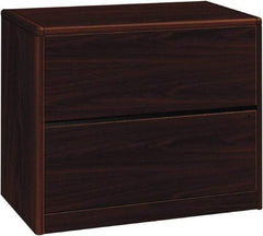 Hon - 36" Wide x 29-1/2" High x 20" Deep, 2 Drawer Lateral File - Laminate, Mahogany - Makers Industrial Supply