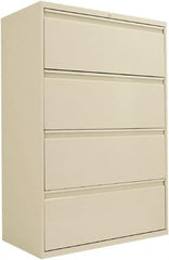 ALERA - 36" Wide x 53-1/4" High x 19-1/4" Deep, 4 Drawer Lateral File - Steel, Putty - Makers Industrial Supply