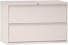 ALERA - 42" Wide x 28-3/8" High x 19-1/4" Deep, 2 Drawer Lateral File - Steel, Light Gray - Makers Industrial Supply