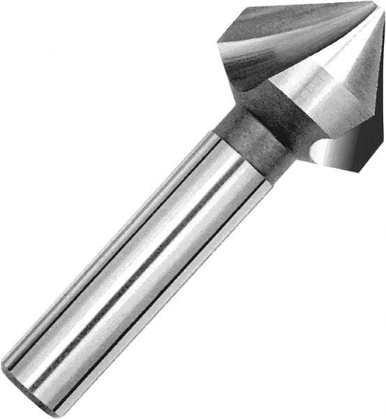 Magafor - 5.3mm Head Diam, 0.197" Shank Diam, 3 Flute 90° Cobalt Countersink - Uncoated, 1-3/4" OAL, Single End, Straight Shank, Right Hand Cut - Makers Industrial Supply