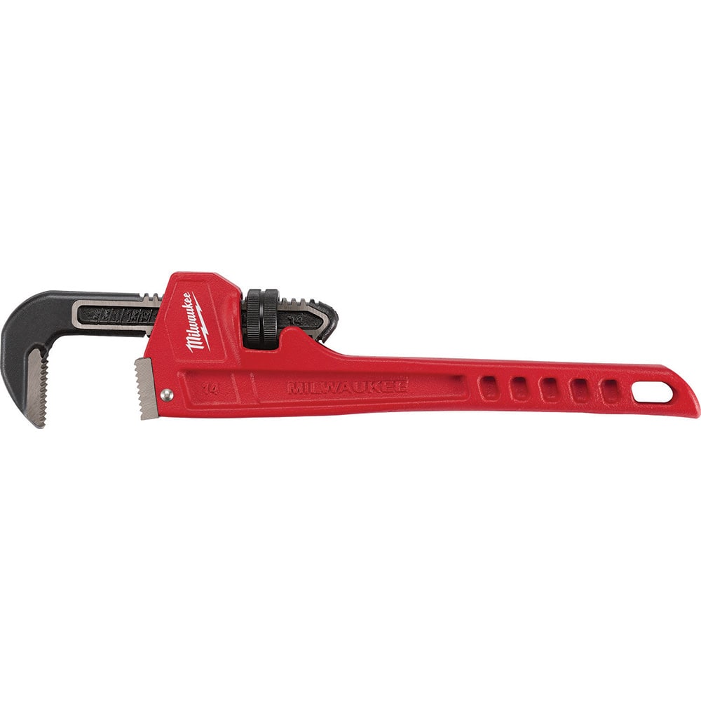 Pipe Wrench: 14″ OAL, Steel 2″ Max Pipe Capacity