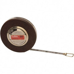 Lufkin - 50' x 3/8" Silver Steel Blade Tape Measure - 1/16" Graduation, Inch Graduation Style, Black Steel Case - Makers Industrial Supply