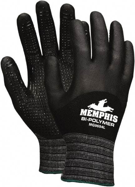 MCR Safety - Size XL, Cut Resistant Gloves - Fully Coated Coated, Black/Red - Makers Industrial Supply