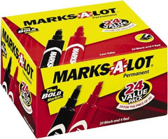 Marks-A-Lot - Red & Black Permanent Marker - Chisel Tip, AP Nontoxic Ink - Makers Industrial Supply