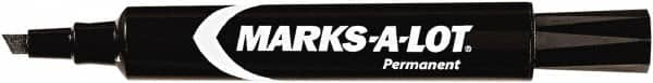 Marks-A-Lot - Black Permanent Marker - Chisel Tip, AP Nontoxic Ink - Makers Industrial Supply