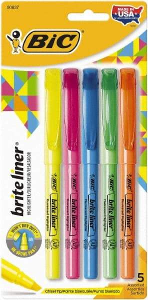 Bic - Assorted Colors Highlighter - Chisel Tip, Water Base Ink - Makers Industrial Supply