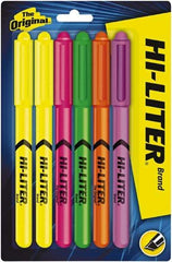 HiLiter - Green, Orange, Pink, Purple, Yellow Highlighter - Chisel Tip, AP Nontoxic Ink - Makers Industrial Supply