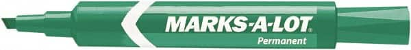 Marks-A-Lot - Green Permanent Marker - Chisel Tip, AP Nontoxic Ink - Makers Industrial Supply